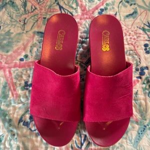 Carlos Santana Suede platform sandals